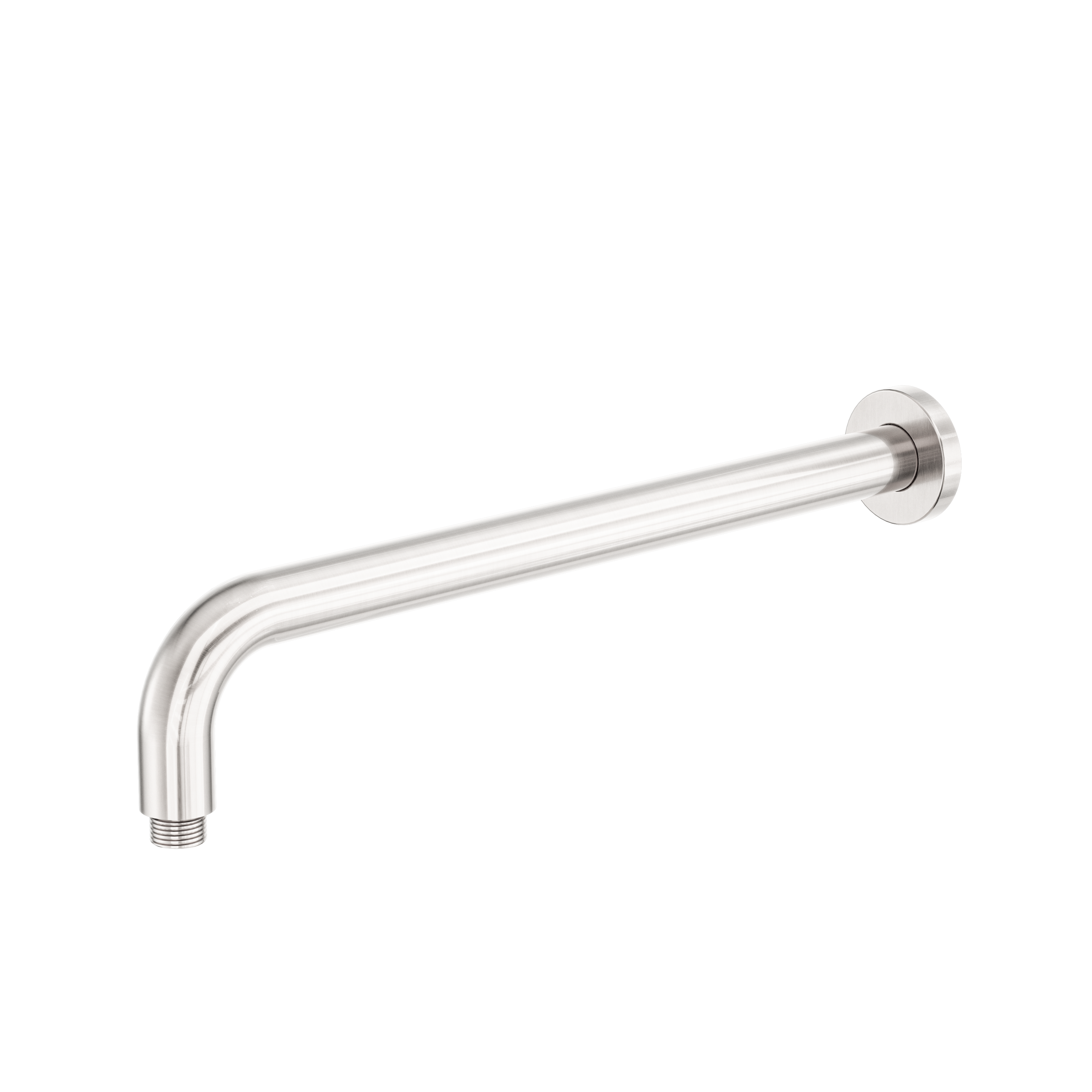 Zen SS316L Round Shower Arm 400mm Length Brushed Nickel