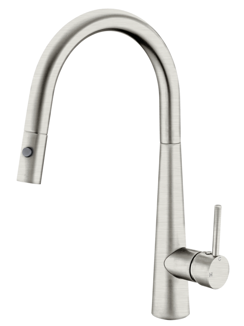 Dolce Pull Out Sink Mixer With Vegie Spray Function Brushed Nickel