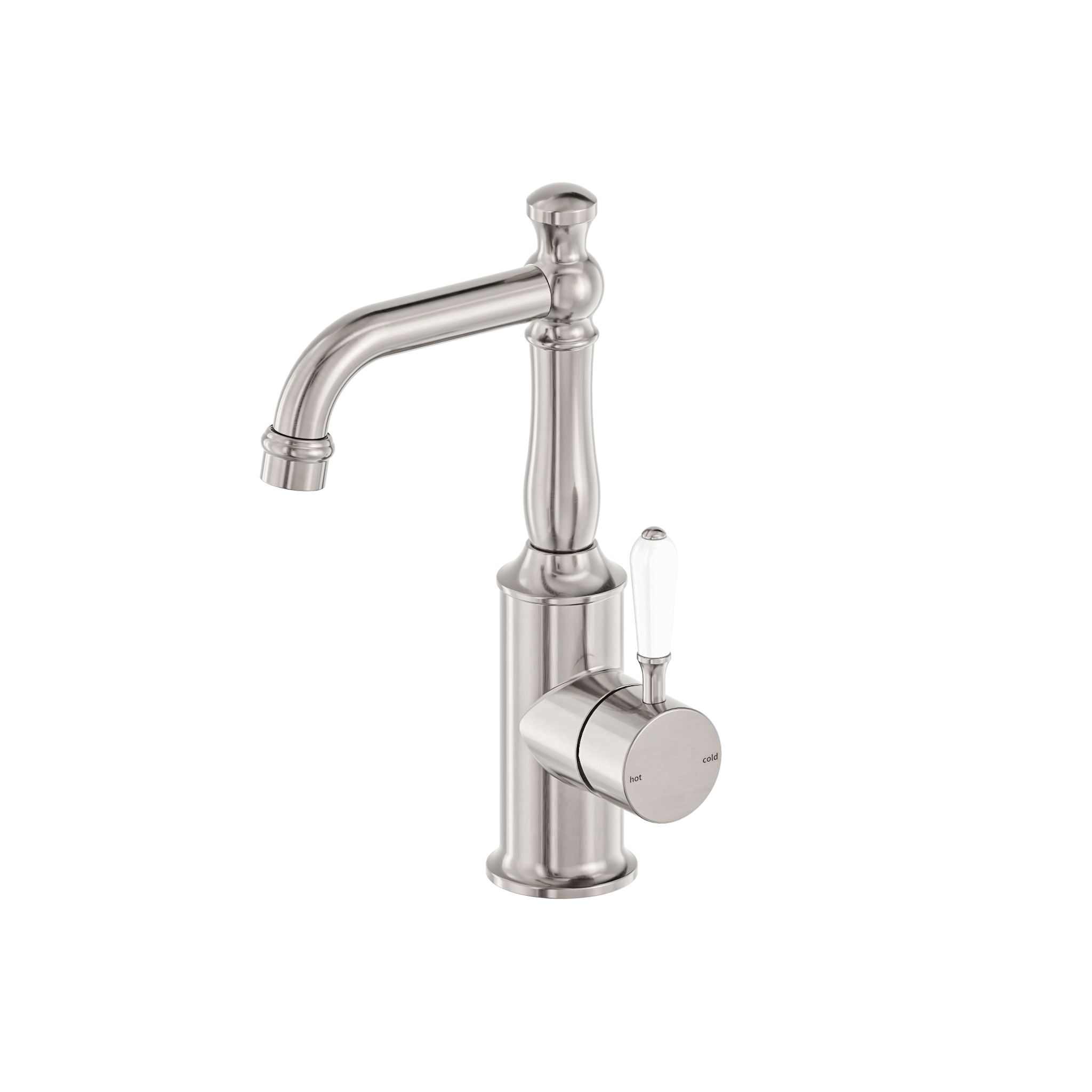 York Basin Mixer With White Porcelain Lever