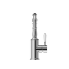 York Basin Mixer With White Porcelain Lever Chrome