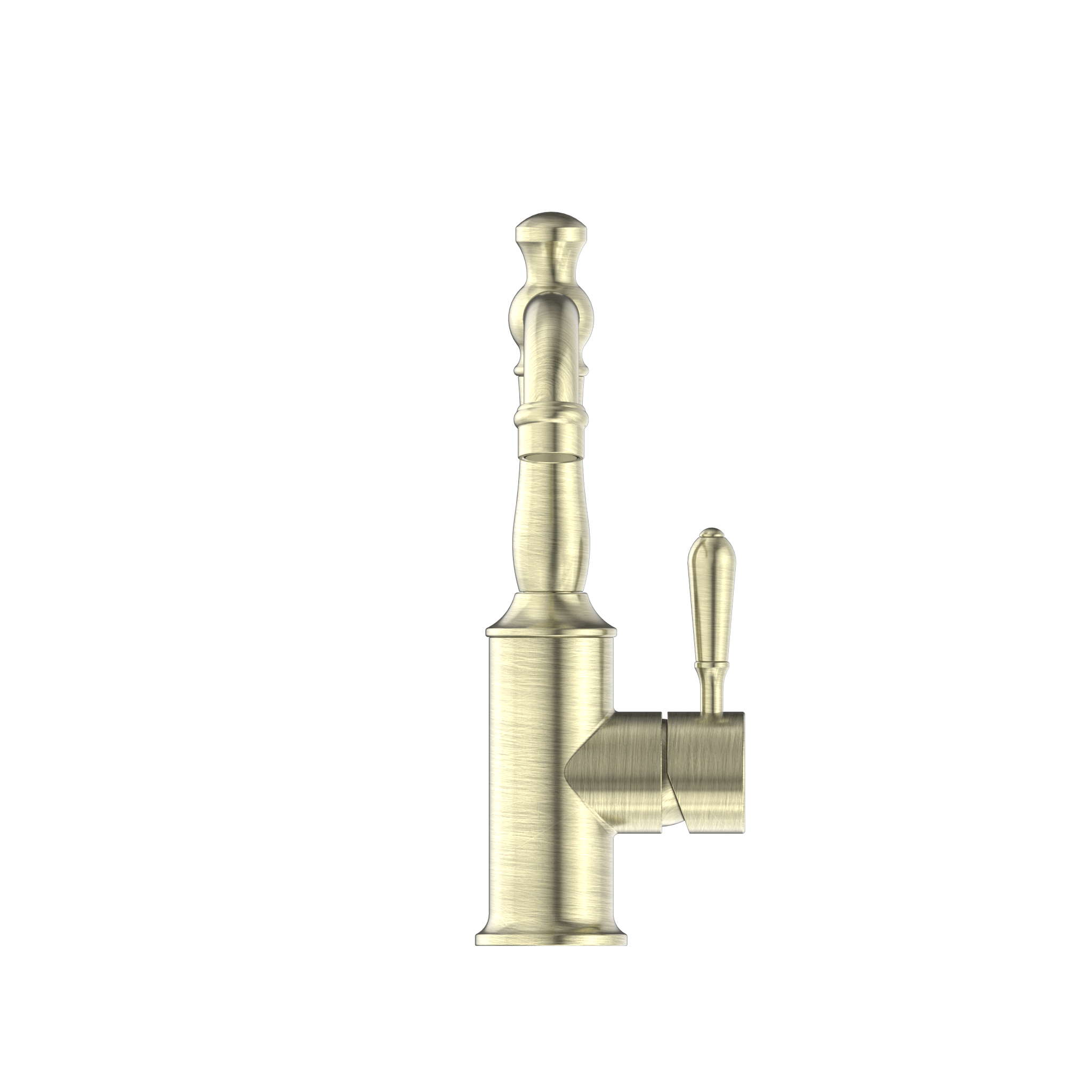 York Basin Mixer With Metal Lever Aged Brass