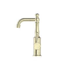 York Basin Mixer With Metal Lever Aged Brass