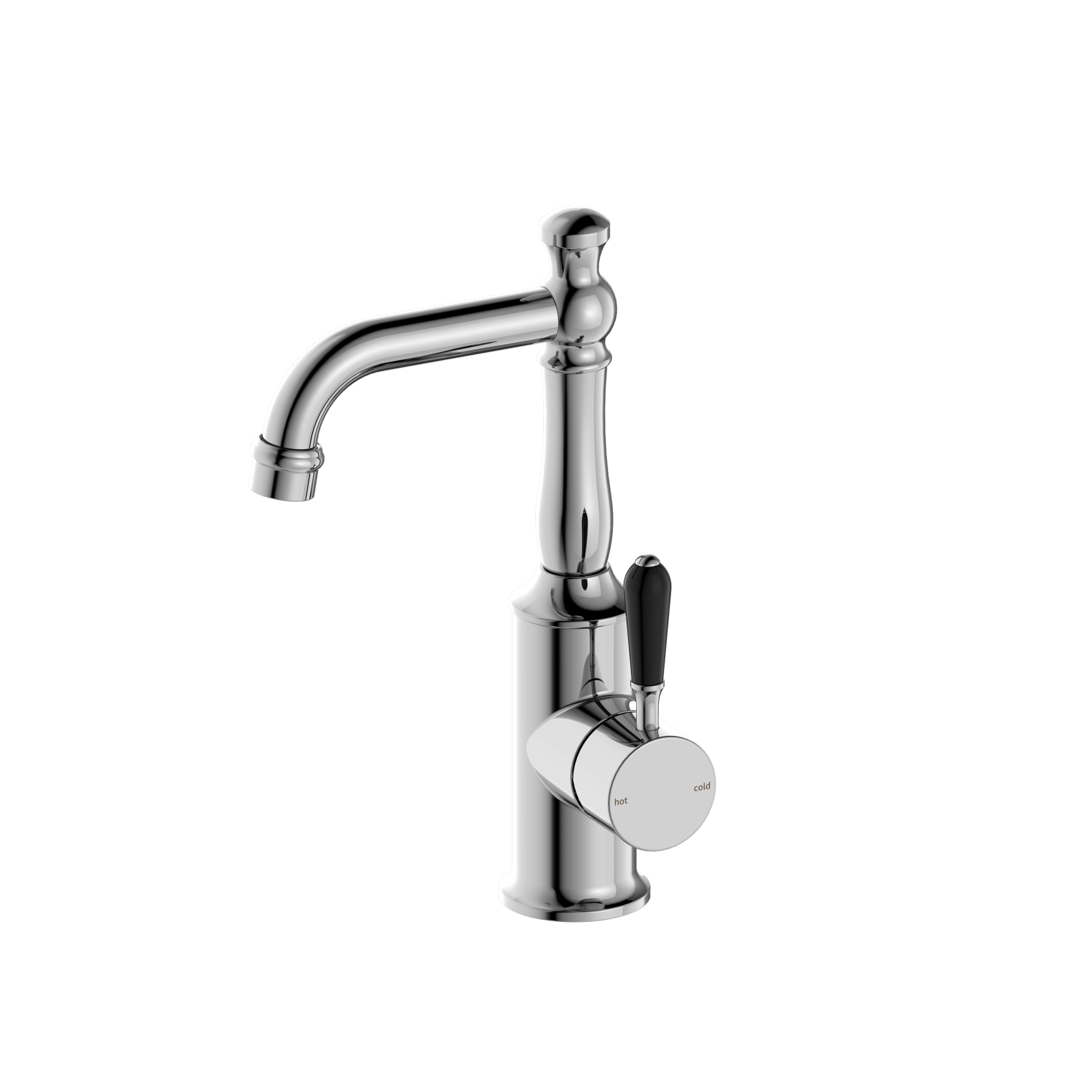 York Basin Mixer With Black Porcelain Lever