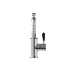 York Basin Mixer With Black Porcelain Lever Chrome