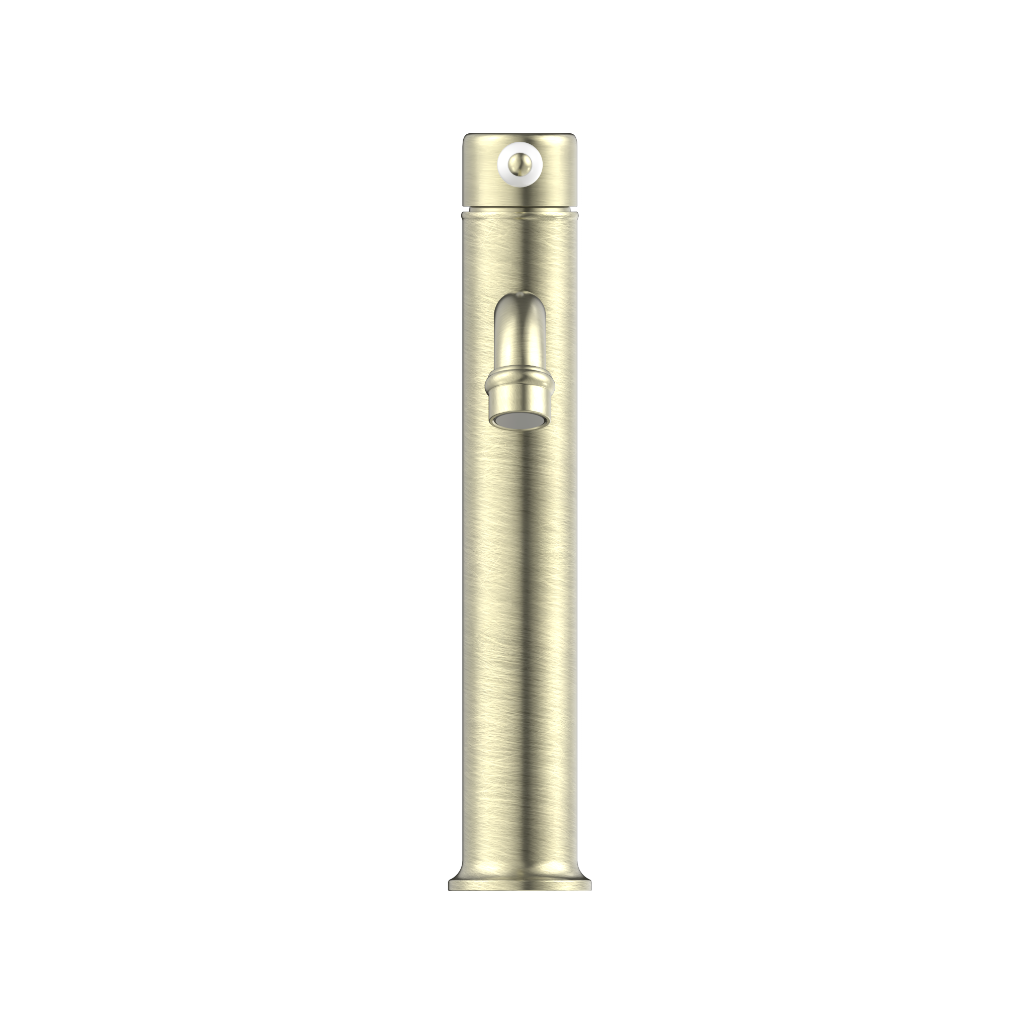 York Straight Tall Basin Mixer With White Porcelain Lever Aged Brass