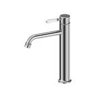 York Straight Tall Basin Mixer With White Porcelain Lever