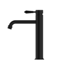 York Straight Tall Basin Mixer With Metal Lever Matte Black