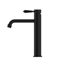 York Straight Tall Basin Mixer With Metal Lever Matte Black