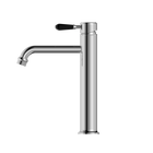 York Straight Tall Basin Mixer With Black Porcelain Lever Chrome
