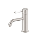 York Straight Basin Mixer With White Porcelain Lever