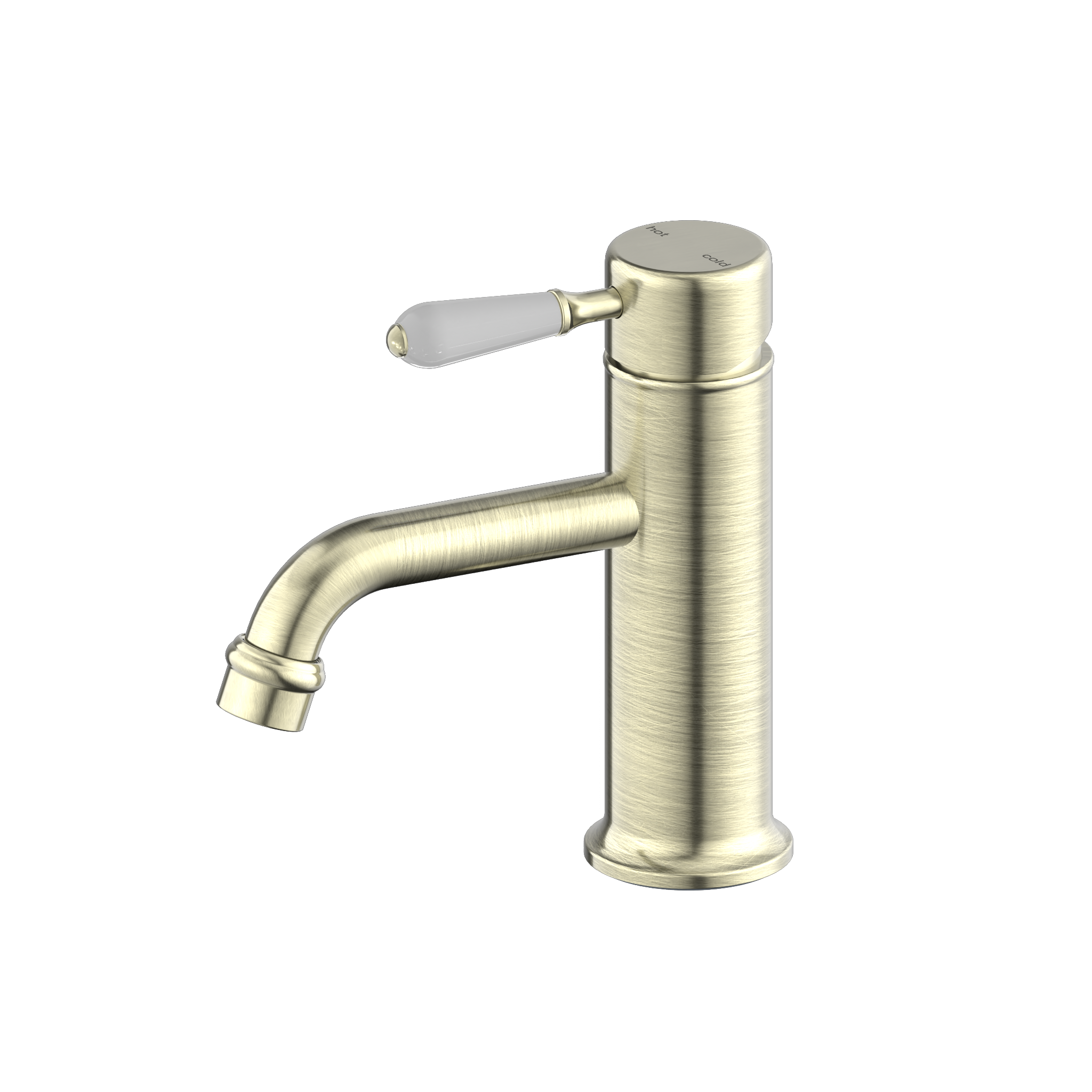 York Straight Basin Mixer With White Porcelain Lever