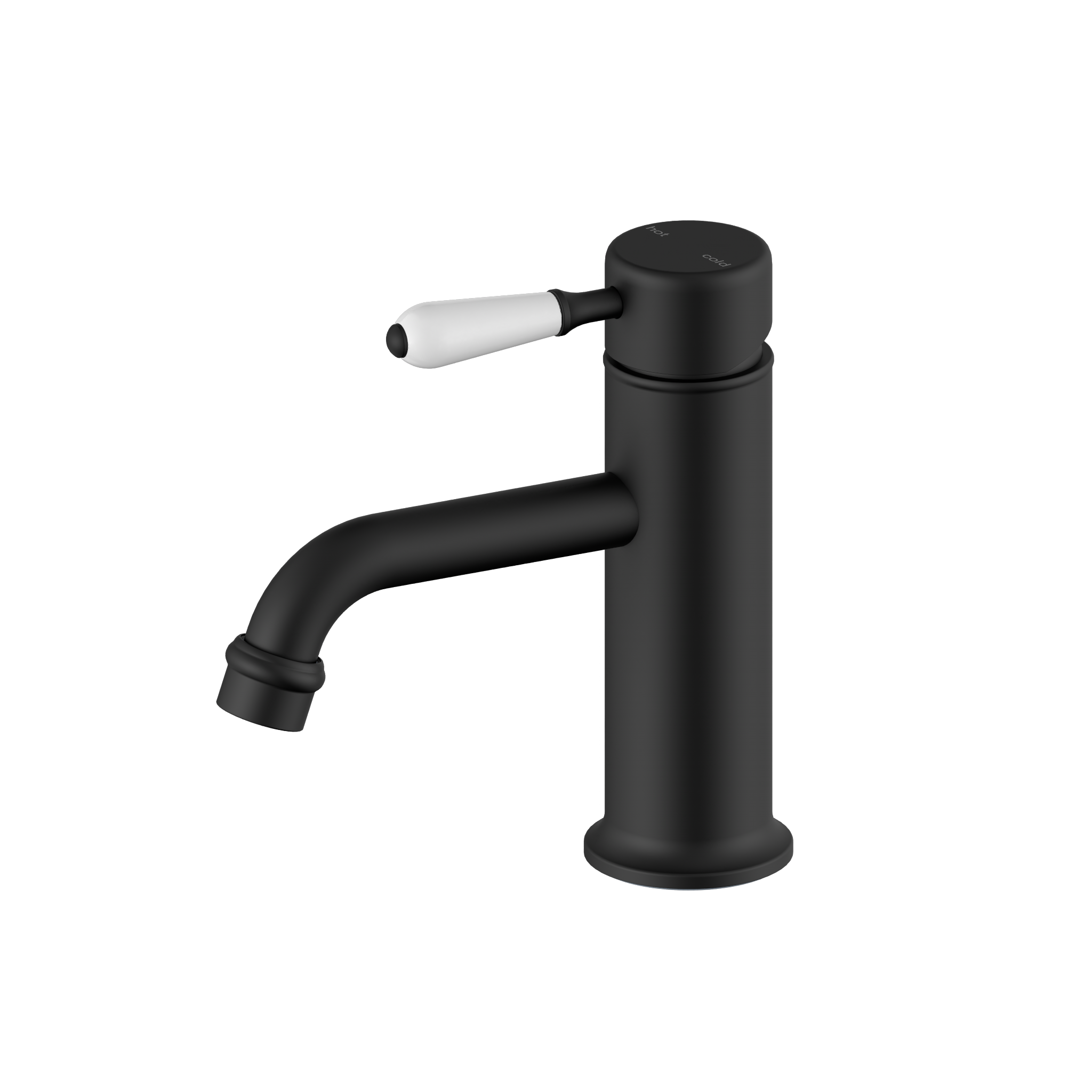 York Straight Basin Mixer With White Porcelain Lever