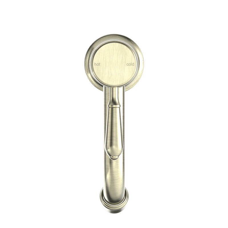 York Straight Basin Mixer With Metal Lever Aged Brass