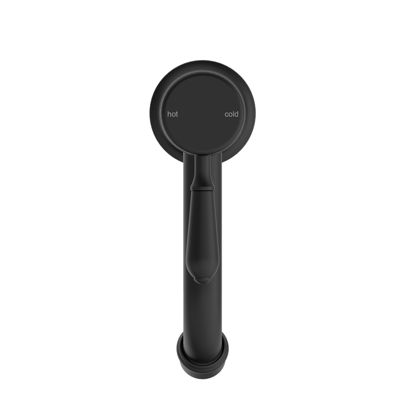 York Straight Basin Mixer With Metal Lever Matte Black