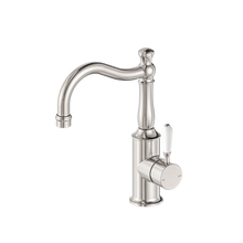 York Basin Mixer Hook Spout With White Porcelain Lever