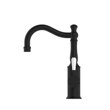 York Basin Mixer Hook Spout With White Porcelain Lever