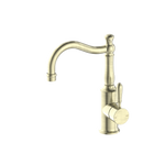 York Basin Mixer Hook Spout With Metal Lever Aged Brass