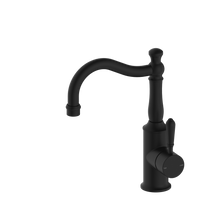 York Basin Mixer Hook Spout With Metal Lever Matte Black