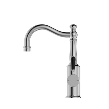 York Basin Mixer Hook Spout With Black Porcelain Lever Chrome