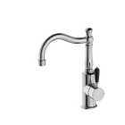 York Basin Mixer Hook Spout With Black Porcelain Lever Chrome