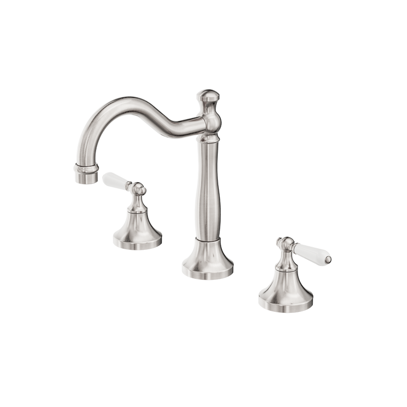 York Basin Set With White Porcelain Lever