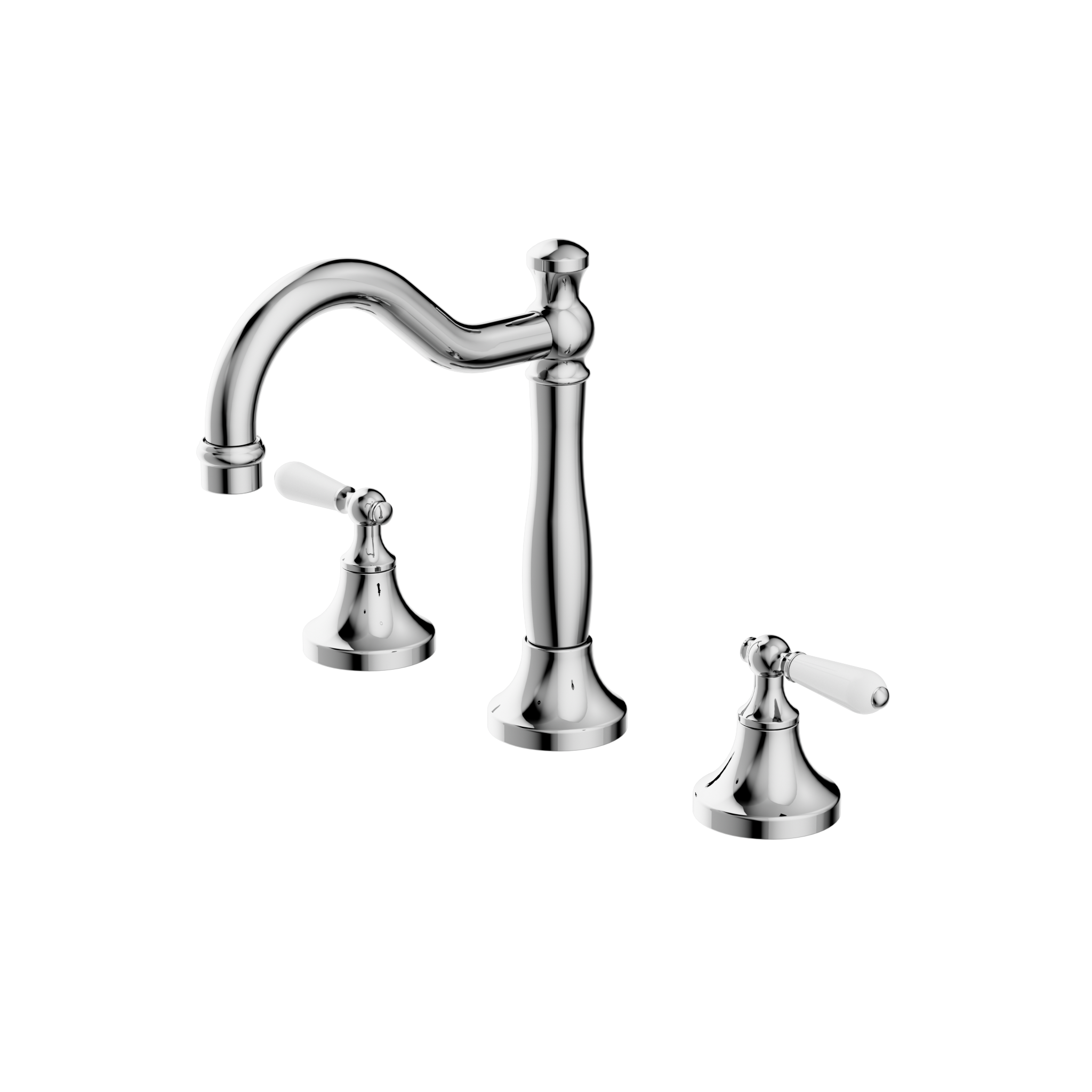 York Basin Set With White Porcelain Lever