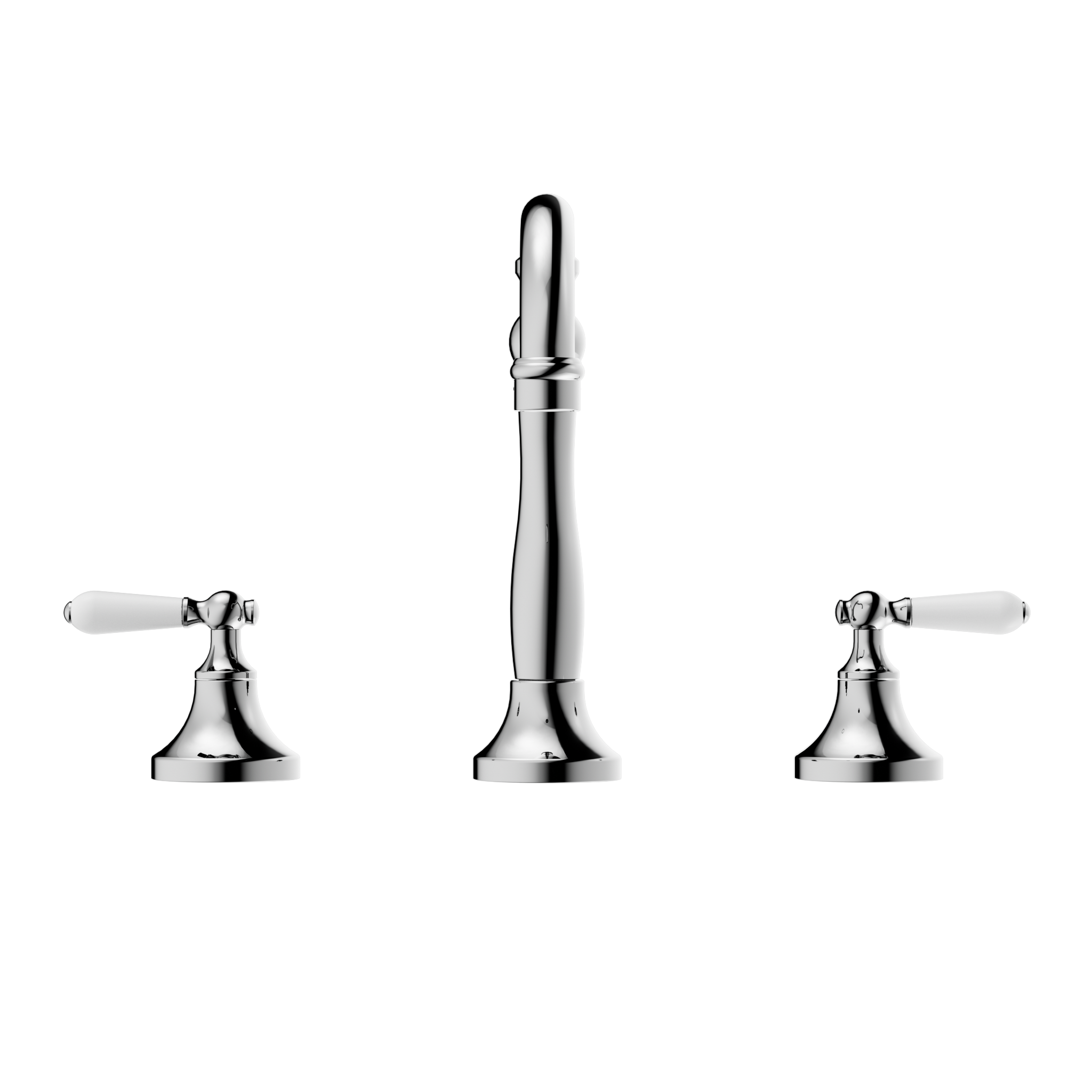York Basin Set With White Porcelain Lever Chrome
