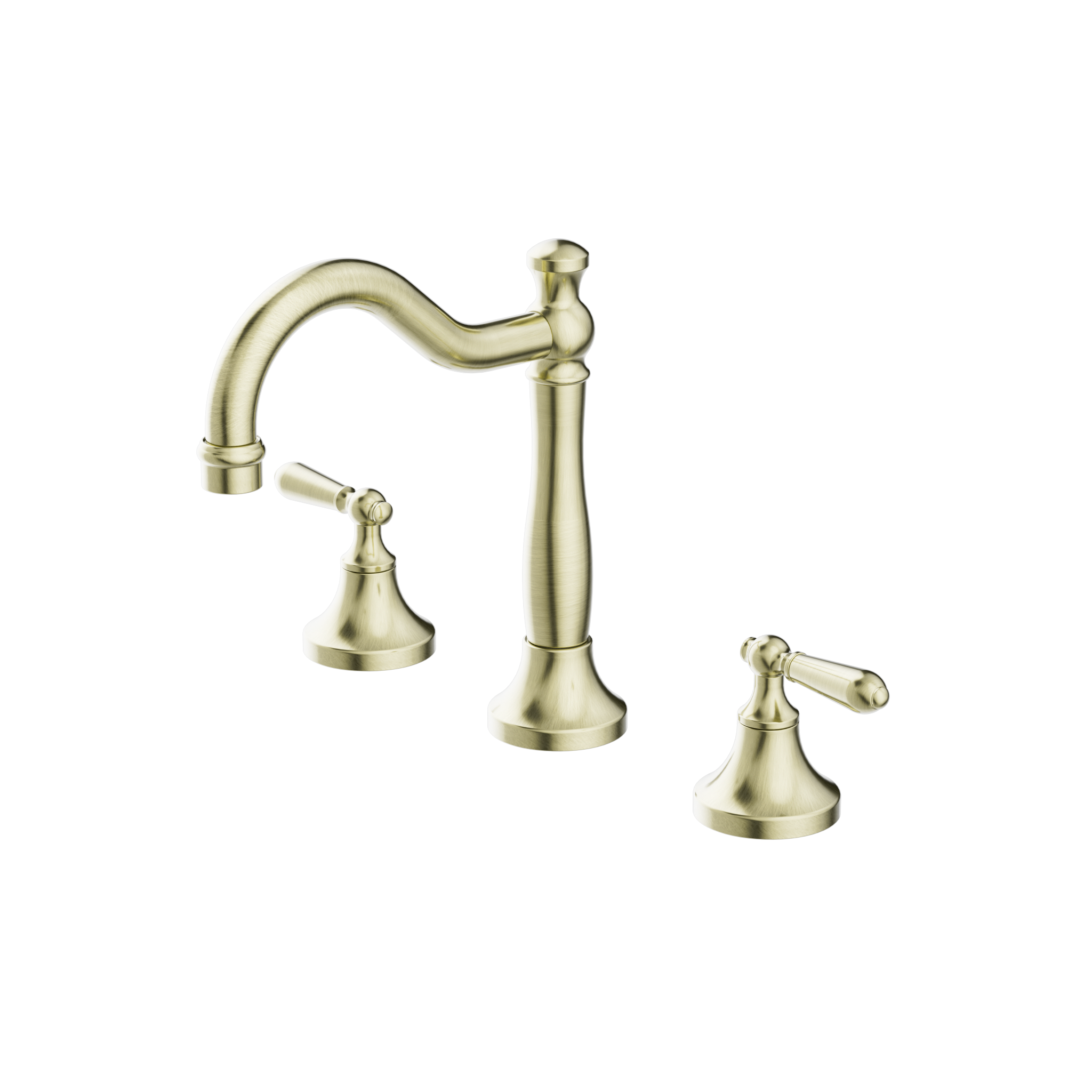 York Basin Set With Metal Lever Aged Brass