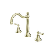 York Basin Set With Metal Lever Aged Brass