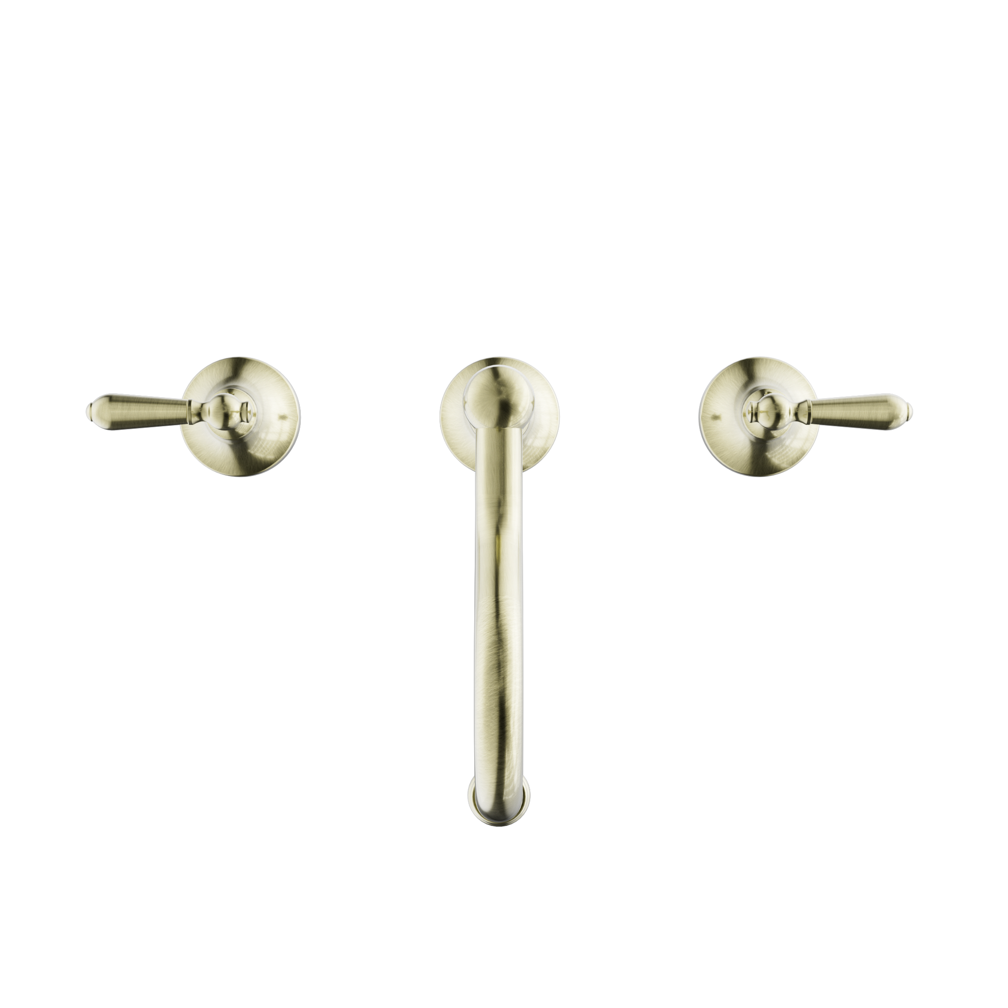 York Basin Set With Metal Lever Aged Brass