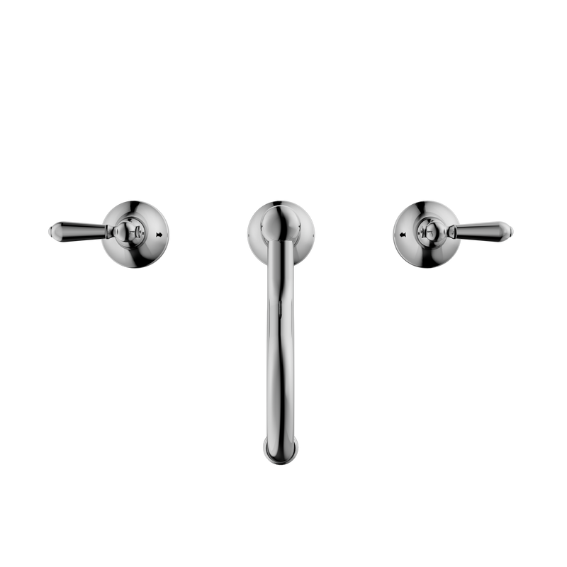 York Basin Set With Metal Lever Chrome