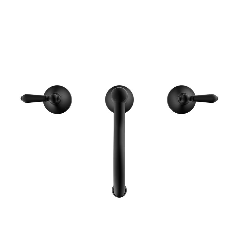 York Basin Set With Metal Lever Matte Black
