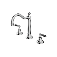 York Basin Set With Black Porcelain Lever Chrome