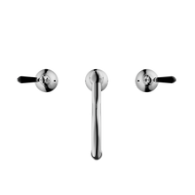 York Basin Set With Black Porcelain Lever Chrome