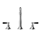 York Basin Set With Black Porcelain Lever Chrome