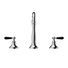 York Basin Set With Black Porcelain Lever Chrome