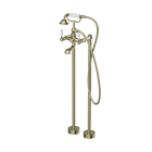 York Freestanding Bath Set With White Porcelain Hand Shower