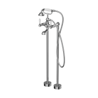 York Freestanding Bath Set With White Porcelain Hand Shower