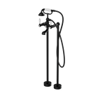 York Freestanding Bath Set With White Porcelain Hand Shower