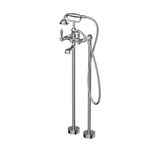 York Freestanding Bath Set With Metal Hand Shower