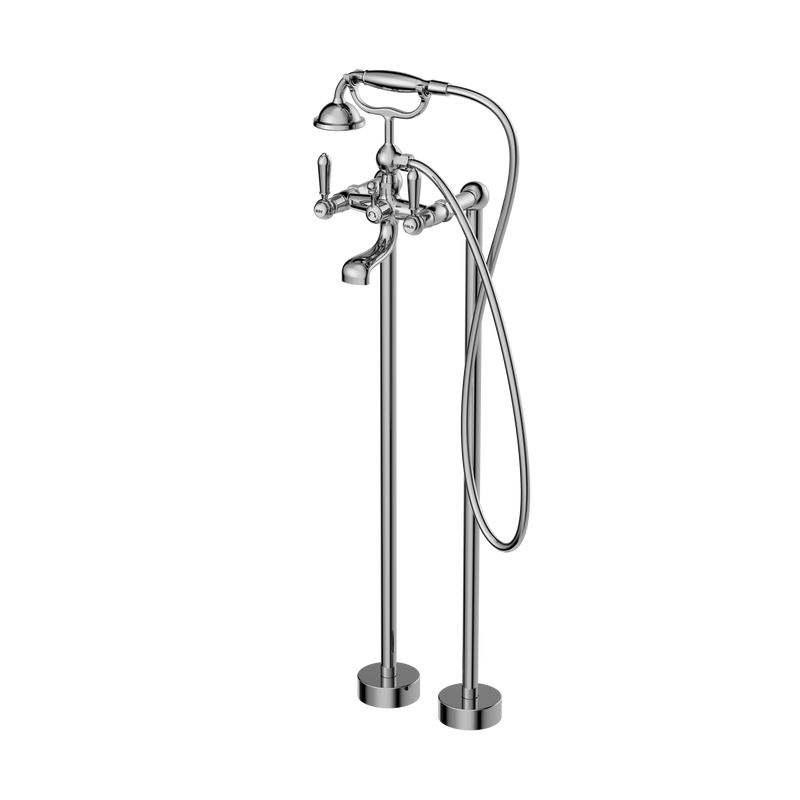 York Freestanding Bath Set With Metal Hand Shower