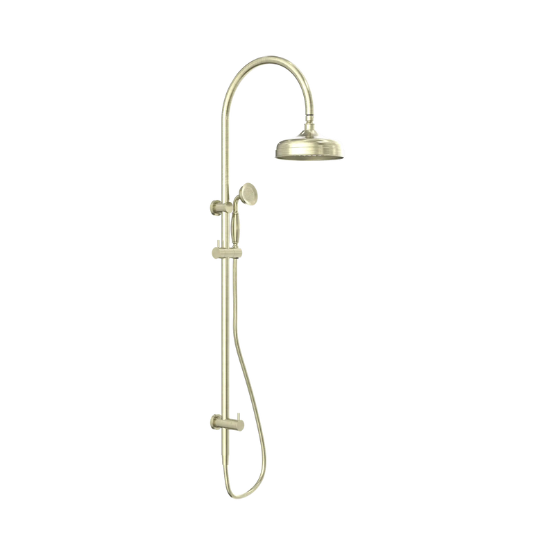 York Twin Shower With Metal Hand Shower Aged Brass