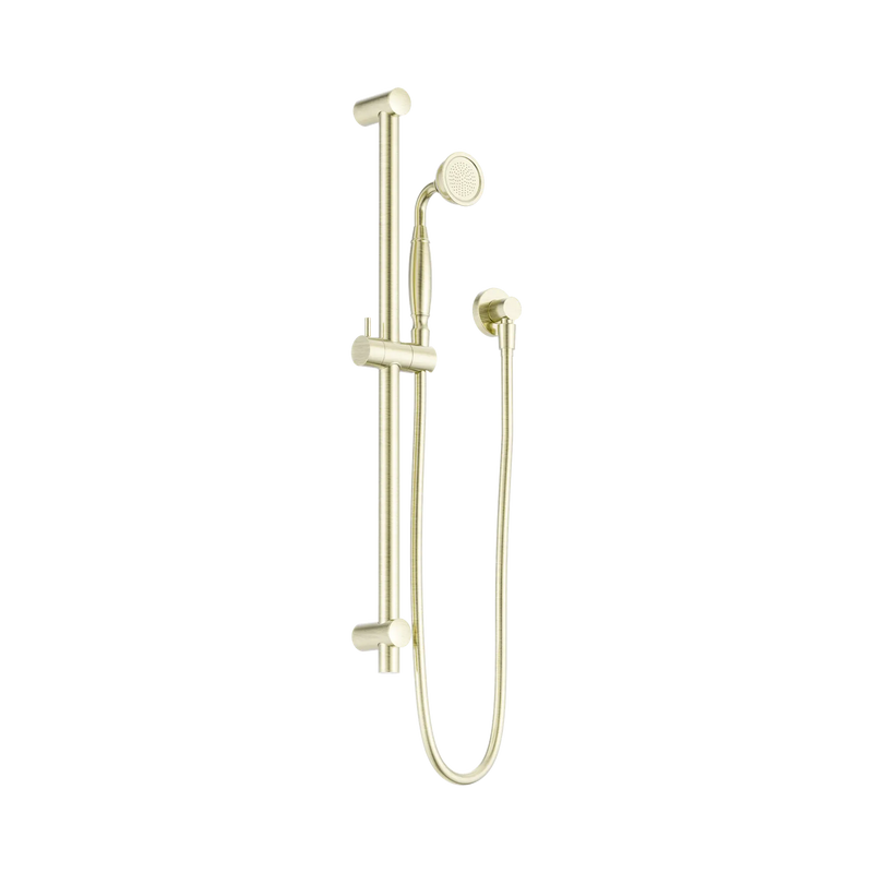 York Shower Rail With Metal Hand Shower Aged Brass