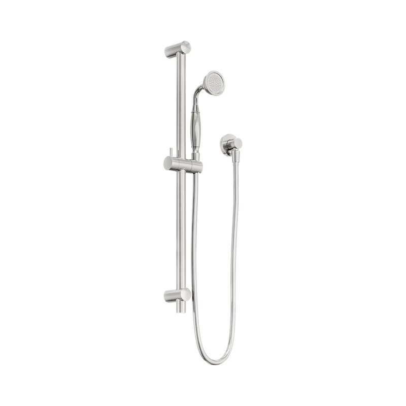 York Shower Rail With Metal Hand Shower Brushed Nickel