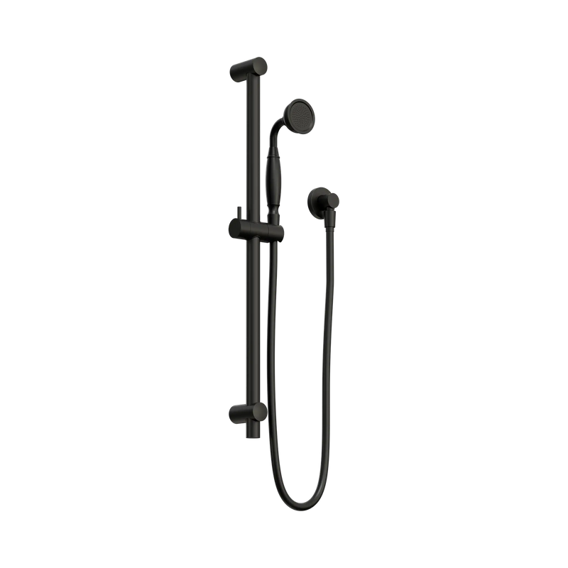 York Shower Rail With Metal Hand Shower Matte Black