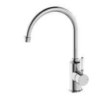 York Kitchen Mixer Gooseneck Spout With White Porcelain Lever