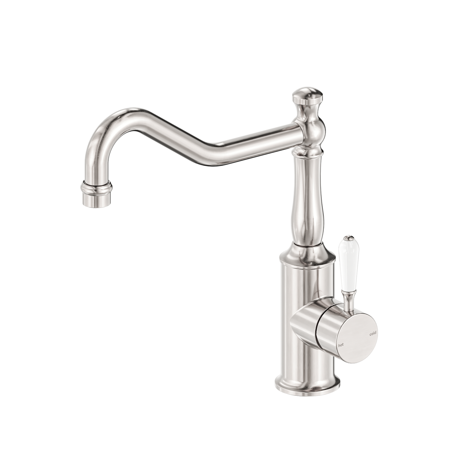 York Kitchen Mixer Hook Spout With White Porcelain Lever