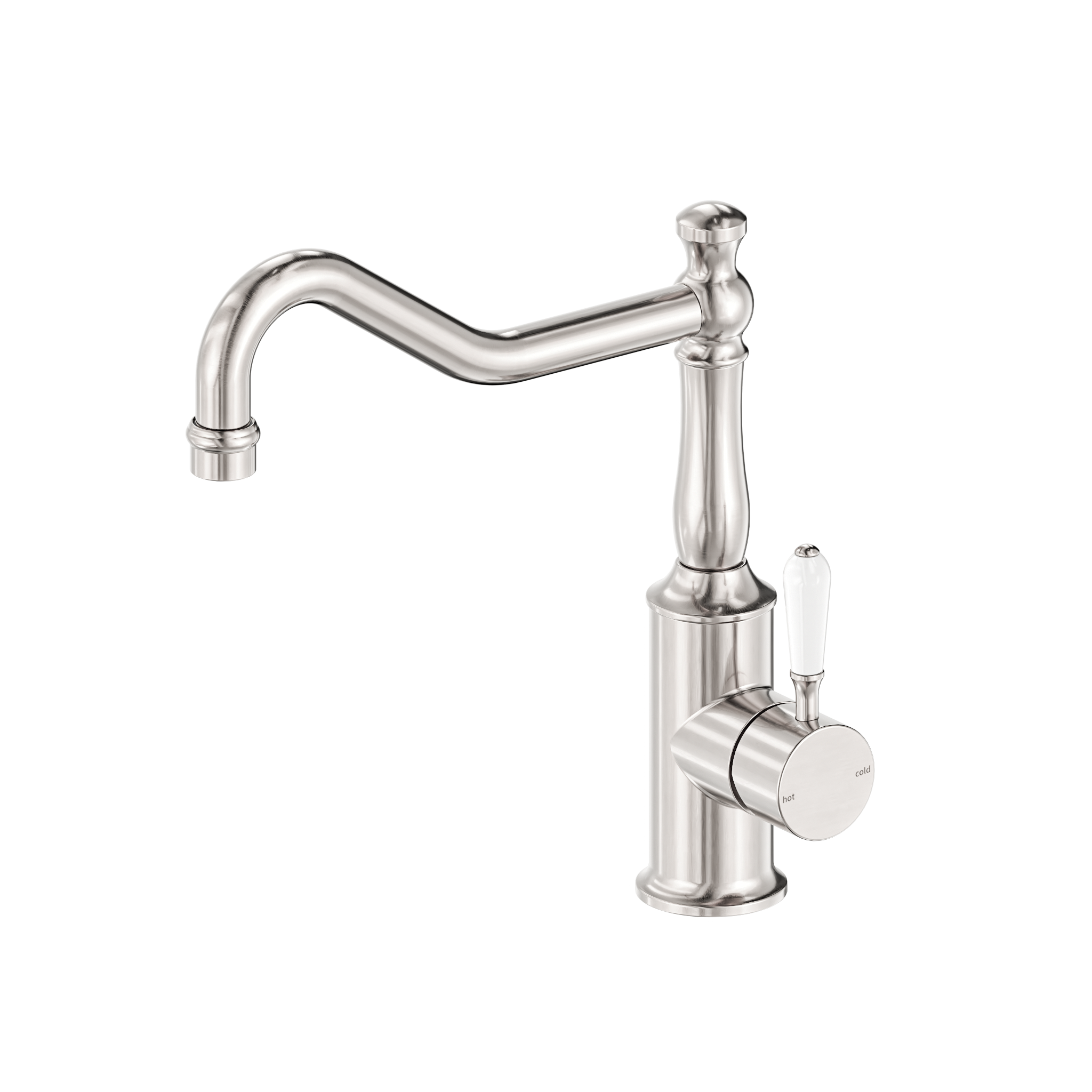 York Kitchen Mixer Hook Spout With White Porcelain Lever