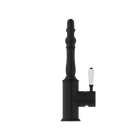 York Kitchen Mixer Hook Spout With White Porcelain Lever Matte Black