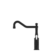 York Kitchen Mixer Hook Spout With White Porcelain Lever Matte Black